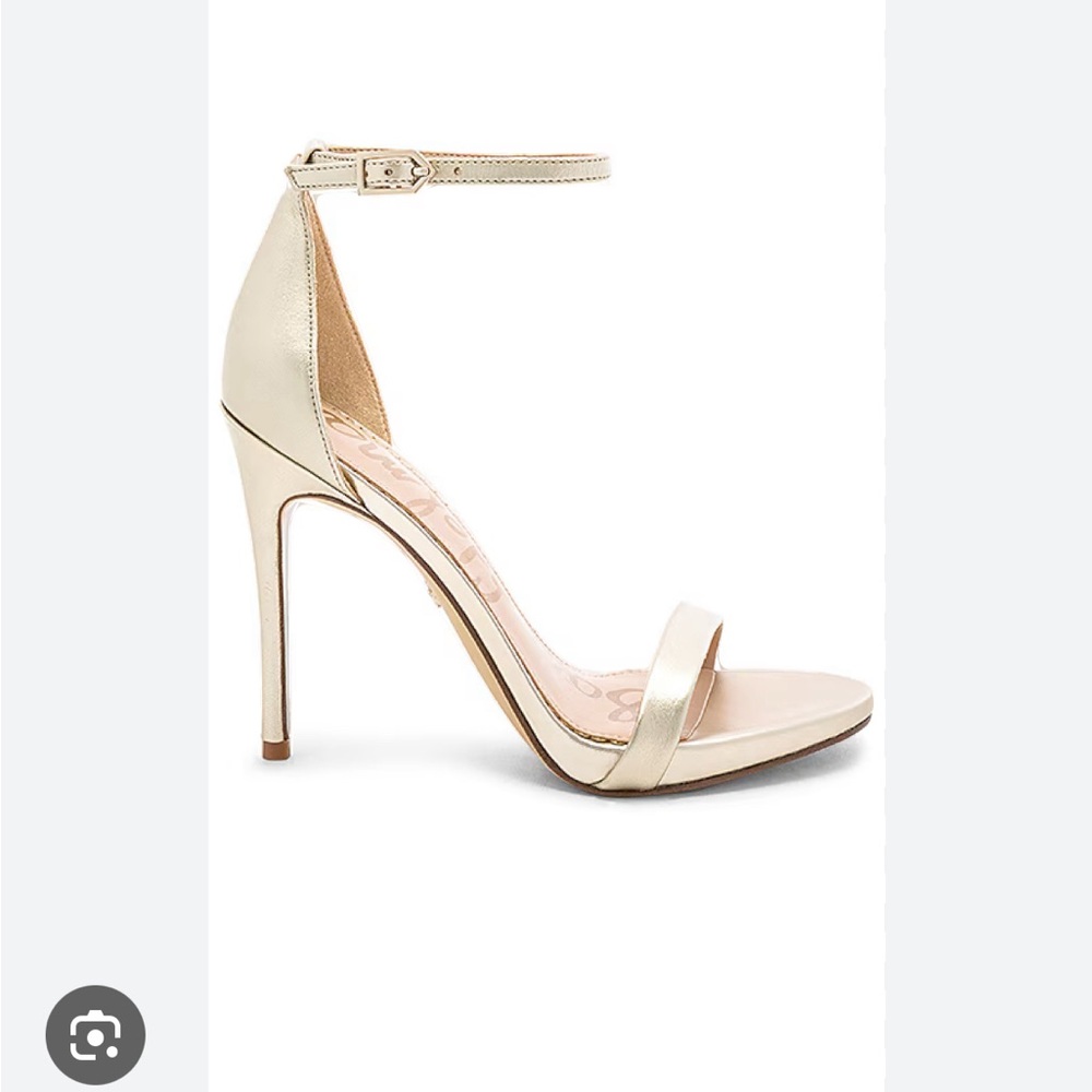 Ariella Heel in Jute Light Gold Leather